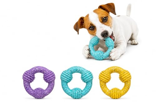 Flamingo Jouet pour Chien Freckles Anneau S – 10x10x4cm – Caoutchouc TPR Résistant – Jouet à Mâcher et à Lancer – pour Petits et Moyens Chiens – Plusieurs Couleurs, Pas de Choix Possible