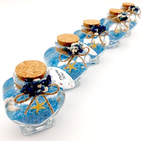 detalles boda para invitados, 20 velas en cristal personalizadas Detalles Comunion, Bautizo, Boda, Regalito Invitados, ideal como regalo recuerdos comunion Gel Blanco Y Arena azul