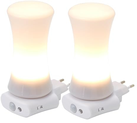 Northpoint LED Steckdosen Nachtlicht Taschenlampe Weiß Wandleuchte Multifunktion Bewegungsmelder Induktionsladung Akku Notlicht Notlampe Stromausfall (Multileuchte Zylinder 2er-Set)