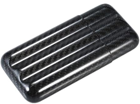 Eujgoov Estuche para Cigarros de Fibra de Carbono, Soporte para Tubo Humidor de Viaje Premium para 3 Cigarros de hasta Calibre de Anillo 57, Diseño Compacto de Longitud Ajustable, Ideal para Hombres