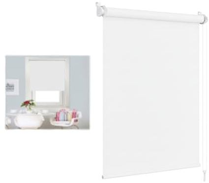 Estores Enrollables Opacos | con Tejido 100% Poliéster | Efecto Blackout | Oscurecimiento Total y Privacidad para Salón, Dormitorio, Baño y Oficina |180x80 cm (Blanco, 180cm-80cm)
