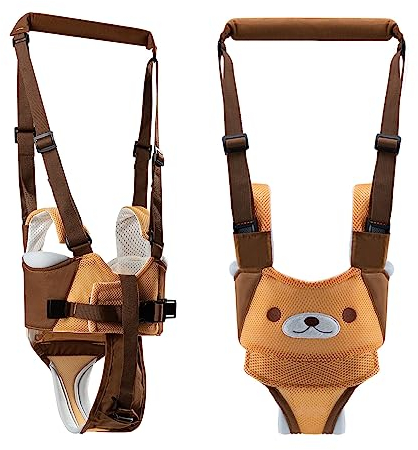 Zyorenc Baby Sicherheitsleinen Kleinkind-Gehgeschirr Rüstung Helfen Sie aufstehen Lauflernhilfe (Braun)