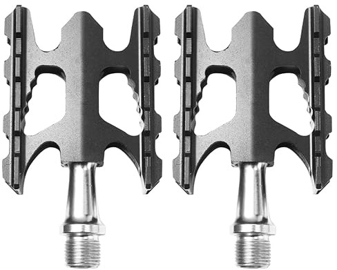 VOSAREA - Pedales ultraligeros para Bicicleta de montaña, de Carreras, aleación de Aluminio, Pedales Plegables, Antideslizantes, para Bicicleta de montaña, BMX, Bicicleta de Ciudad, Color Negro,