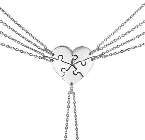 JewelryWe Smycken, 2 vänskapskedjor, av rostfritt stål, halsband med hjärt-/partnerhänge halsband med gravyr ”Love You” och livsträd, parhänge med kedja för kvinnor och män, anpassbara, Rostfritt stål