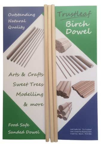 Trustleaf Chevilles en bois de bouleau 8 mm x 30 cm (3 chevilles)