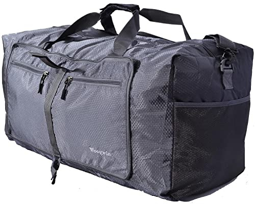 ehsbuy 60L Bolsa de Viaje Plegable Bolsa de Viaje Hombre y Mujeres Bolsa Deporte Impermeable Grande Bolso Ligero de Fin de Semana con Compartimento de Zapatos