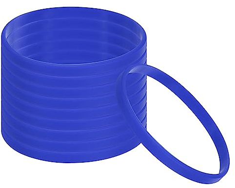 PATIKIL Silicone Bracelets, 30 Pack Colored Rubber Wristbands Blank Stretch Sports Bands for Adults Teen Sports Team Games, Dark Blue