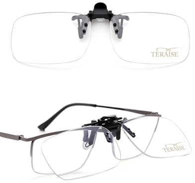 TERAISE Lunettes de lecture à clip,blocage de la lumière bleue,Loupe à clip ultra-légère pour hommes femmes lunettes,Loupes de lecture à clip pour(1.5X)
