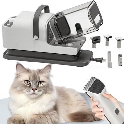 Aspirapolvere e asciugatrice per peli di animali domestici 20000PA, tosatrici per cani, aspirapolvere professionale per toelettatura animali con 4 strumenti per toelettatura animali