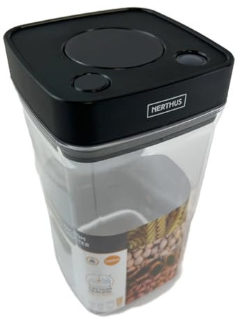 NERTHUS FIH 1391 Boîte hermétique sous vide de 2 000 ml - Base carrée, parfaite pour conserver les aliments et conserver leur fraîcheur