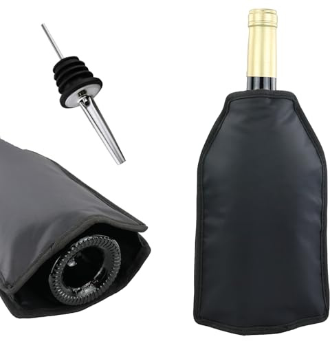 Refroidisseur à vin - Manchettes de refroidissement pour vin, champagne, bouteilles, tissu imperméable