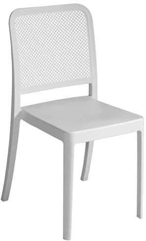 Sedia in Polipropilene Bianco, Resistente ai Raggi UV MALIGI Home MG/BANANO