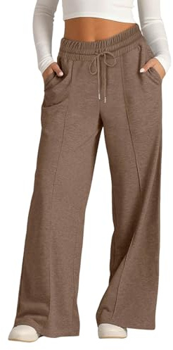 Pantalons de Détente à Cordon Jambe Droite avec Poches Taille Élastique