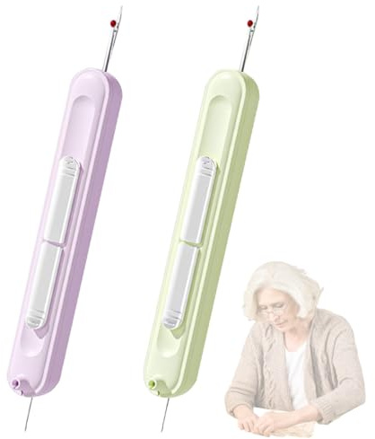 JUGUTA 2 Pièces Enfile-Aiguille 2025 2 En 1 Seam Ripper Needle Threader, Aide À L'Enfilage Pour Aiguilles À Coudre, Outil De Point De Broderie Et Aiguille De Voiture - Outil De Threader