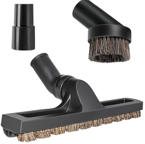 1 1/4 inch(32mm) Vacuum attachments & Brushes for Shark Vacuum Brush 360°with Wheels 12” Wide Hardwood Brush & Adapter Vacuum Floor Brush with Horse Hair Round Dust Brush Attachments for Shark Vacuum