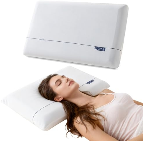Souvik Almohada Cervical Ergonómica, Suave y Cómoda, Almohada de Espuma Viscoelástica, para Dormir de Lado, para Espalda y Boca Abajo con Soporte para el Cuello, 70 x 40 x 8cm