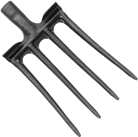 DOITOOL Tête De Fourche en Acier 4 Dents pour Jardinage Et Aération du Sol, Outil Agricole Polyvalent à Tête De Rechange, pour Retourner Et Ameublir La Terre, Robuste