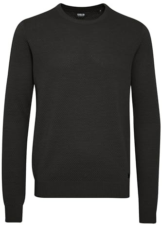 !Solid SDKarl O-Neck Homme Pull en Maille Fine Pull à col Rond Poignets côtelés Mélange de Coton Regular Fit, Taille:2XL, Couleur:Dark Grey Melange (8288)