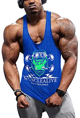 Herr Gym Bodybuilding Linne Stringer Vest Kondition Träna Sportkläder Bomull