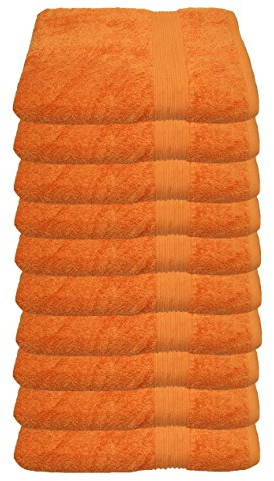 Julie Julsen 10er Pack Gästetuch 23 Farben erhältlich weich und saugstark 500gsm Öko Tex Orange 30 x 50 cm