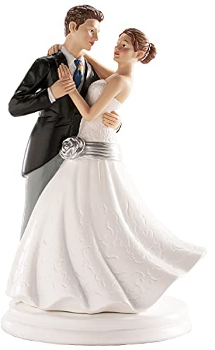 dekora - 305068 Figurine pour gâteau du mariage, Blanc, 20cm Multicolore