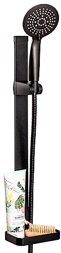 bremermann Ensemble de barre de douche, avec douchette, flexible de douche en acier inoxydable de 1,75 m et barre de 62 cm, kit complet de douche (noir)