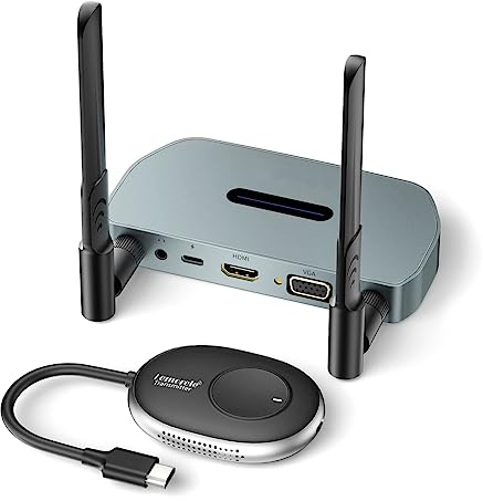 Lemorele Wireless HDMI Transmitter and Receiver 4K,5G 164FT/50M HDMI VGA Funkübertragung Unterstützt 8 TXS zu 1RX for Streaming Audio Video from PC,Laptop to HDTV,Projector