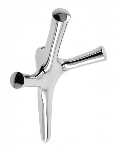 Gedotec Garderoben-Haken Metall Chrom poliert I Walencia I Aufhänger Tiefe: 58 mm I 1 Stück Kleiderhaken I Wand-Garderobe zum Schrauben I Mantelhaken Modern I Design Wandhaken mit Befestigungsmaterial