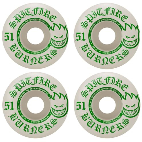 Spitfire Skateboard Wheels Burners 51mm 99A White/Green