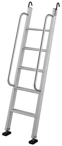 XDLYWUZIQ 5-Stufen-Etagenbettleiter Aus Edelstahl, Dachbodenleiter Für Hochbett, Ersatzleiter Für Verstellbare Twin-Climb-Leitern (Farbe: Schwarz, Größe: 170 Cm/67 Zoll Im 5. Stock),Silver