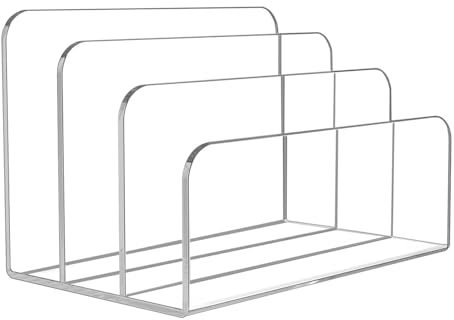 Transparenter Acryl-Aktenhalter, 3 Abschnitte, Vertikaler Schreibtisch-Organizer, 17,5 X 10,1 X 10,3 Cm Transparenter Acryl-Aktenhalter, Verdicken Acryl Akten Organizer Büro-Aktenordner Ständer