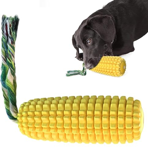Esshogo Giocattoli Interattivi di Mais per Cuccioli con Spazzolino e Denti Puliti, Giochi per Cani, interattivo, giocattolo da masticare con bastoncini di mais per Cani di Taglia Piccola, Media e Gra