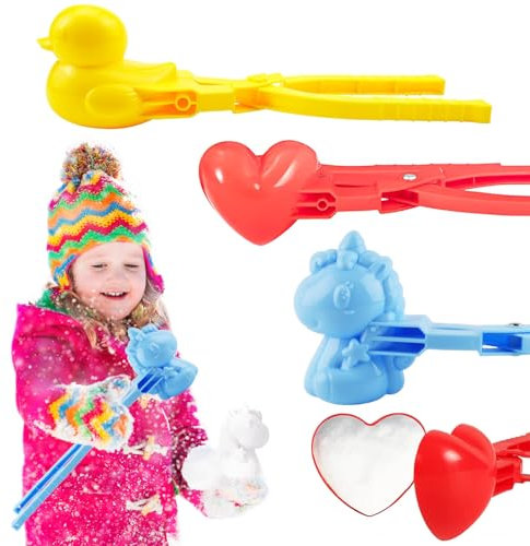 shallyong Schneeballzange, 3 Stück Schneeball Former, Snowball Maker, Groß Schneeball-Clip, Winter Schnee Spielzeug, für Kinder im Freien Spielen Schnee, Schneeball-Kämpfe Aktivitäten (Einhorn)