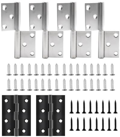 LOZTBUE Paquete de 6 bisagras de acero inoxidable para puertas Bisagras para puertas de madera, ángulo de apertura de 360 grados