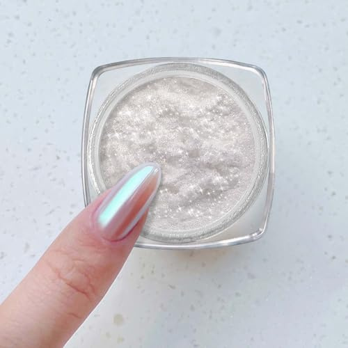 Polvo de Uñas Cromado de Unicornio Mejorado - 2025 Aurora Unichrome Mermaid Aurora Pigmento de Polvo de Uñas Nacarado Decoración de Purpurina para Arte de Uñas para Hogar DIY Salón de Uñas Manicura