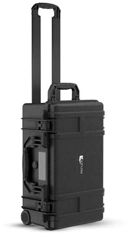 Reflex Camera Large Protective Hard Camera Case Suitable for Drones, Lens, DSLR & Guns. Smooth Rolling Wheels Customisable Fit Foam, Waterproof IP67, Shockproof 21.5 x 13.6 x 9.3 inches