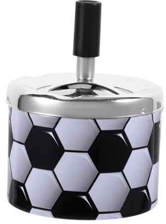 Cabilock Cenicero Portátil de Metal con Tapa Giratoria para Temporada de Fútbol, Diseño Innovador y Prevención de Olores para Coche y Oficina