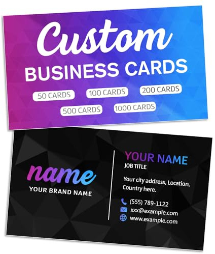 Individuelle Visitenkarten, doppelseitiger Druck, personalisierte Visitenkarte mit Logotext oder Foto, wasserdicht, 300 g/m², Tarjetas para Negocio Personalizadas 100, 200, 500, 1000