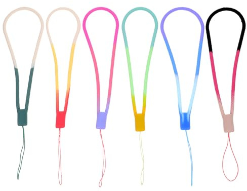 CONGARTENO 6 pezzi Laccetti Corti in Silicone per Cellulare e Portatessera Lanyard Colorati con Trama Intrecciata Leggeri e Pratici per Chiavi Telefono e Badge per Uso Quotidiano e Sportivo
