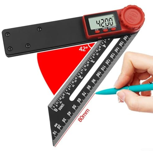 CashMuch Niveau électronique pour affichage numérique à 360 ° type T, jauge biseautée coulissante de 180 mm pour décoration de la maison et traitement mécanique