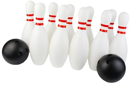 rongweiwang Familjebowlingspel med bowlingspel för barn, käglor och boll, inomhus- och utomhussportaktiviteter, miniset för inomhus- och utomhussporter, vit svart, 25 cm