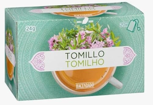 Infusione di Timo, Tisana Naturale, 20 Bustine da 1,2g, Senza Caffeina, 24g, pack 5