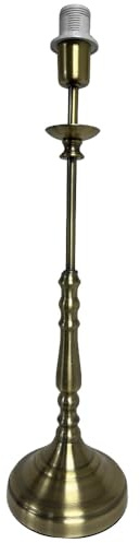 Britalia Candlestick Table Lamp Base, Antique Brass, Mild Steel, 460mm x Width: 120mm, Inline Switch