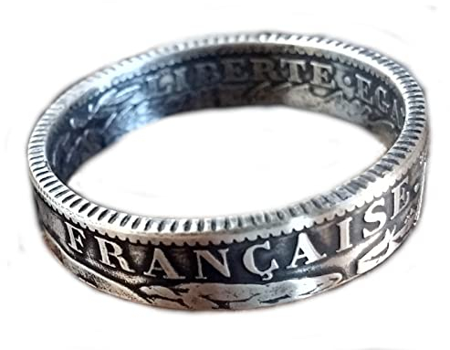 Coinring, Münzring, Ring aus 1 Franc 1872, 835er Silber - Double Sided coin ring - Größe wählbar, handgeschmiedetes Unikat