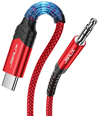 JSAUX Câble USB C vers 3,5mm Jack, Type C vers 3.5mm Mâle Adaptateur Jack Stéréo Voiture auxiliaire Compatible avec iPhone 17 Air/16/15 Pro Max, Galaxy S25 S24 S23 S22 Ultra, iPad Pro, Huawei P40