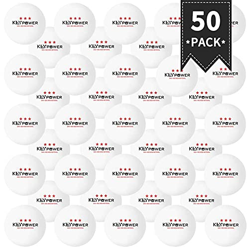 ENG 3-Star Premium Qualität Tischtennisbälle D40+ ABS Material Ping Pong Bälle, weiß (50 Stück)