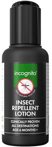 Incognito Insect Repellent Lotion 50ml | Protects for Up to 7 Hours | Natural DEET Free Formula | Insect Repellent & Moisturiser for Soft Protected Skin | Travel Friendly Organic Mosquito Repellent