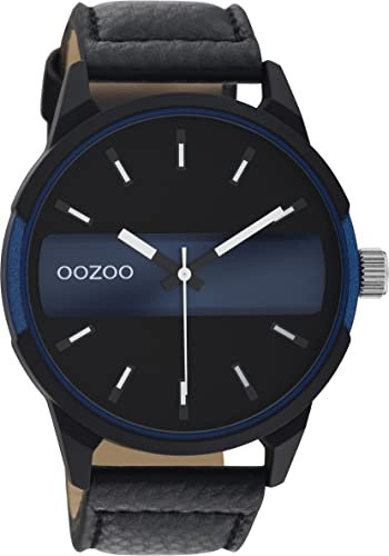 Oozoo Timepieces Herren Uhr - Armbanduhr Herren mit 24mm breites Lederarmband | Hochwertige Uhr für Männer - Edle Analog Herrenuhr in rund C11003