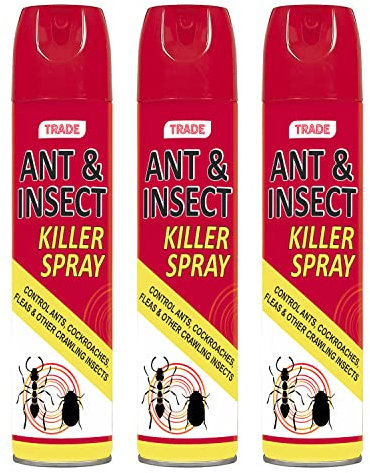 Trade Fly and Wasp Killer Spray 300ml-Fast Action Ant & Crawling Insect Killer For Home & Garden-Long Lasting Multi Insect Killer For Ants, Wasps, Cockroaches, & Other Insects- (Pack of 3)
