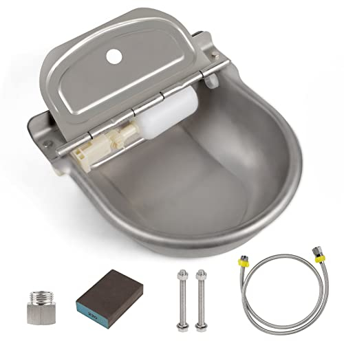 CPROSP Automatischer Wasserspender für Hunde, 4 l Fassungsvermögen, automatische Bewässerung, automatische Pferdebewässerung mit 8.9 cm Adapter, Hundewassernapf mit automatischer Befüllung